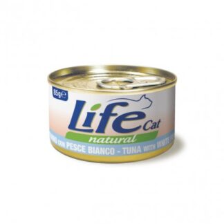 LIFEPETCARE GATTO LIFE CAT NATURAL AL TONNO CON PESCE BIANCO DA 85 GR IN LATTINA