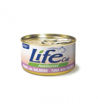 LIFEPETCARE GATTO LIFE CAT NATURAL AL TONNO CON SALMONE DA 85 GR IN LATTINA