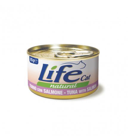 LIFEPETCARE GATTO LIFE CAT NATURAL AL TONNO CON SALMONE DA 85 GR IN LATTINA