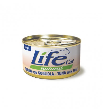 LIFEPETCARE GATTO LIFE CAT NATURAL AL TONNO CON SOGLIOLA DA 85 GR IN LATTINA