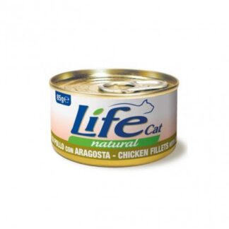 LIFEPETCARE GATTO LIFE CAT NATURAL FILETTI DI POLLO CON ARAGOSTA DA 85 GR IN LATTINA