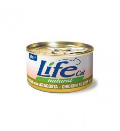 LIFEPETCARE GATTO LIFE CAT NATURAL FILETTI DI POLLO CON ARAGOSTA DA 85 GR IN LATTINA