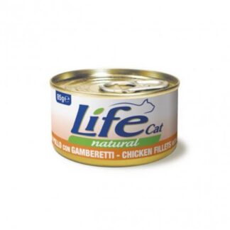 LIFEPETCARE GATTO LIFE CAT NATURAL FILETTI DI POLLO CON GAMBERETTI DA 85 GR IN LATTINA