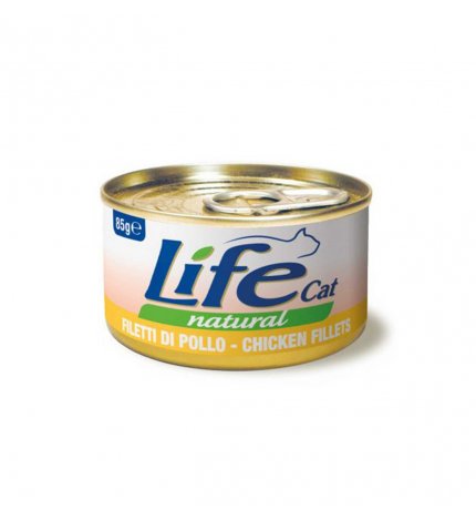 LIFEPETCARE GATTO LIFE CAT NATURAL FILETTI DI POLLO DA 85 GR IN LATTINA