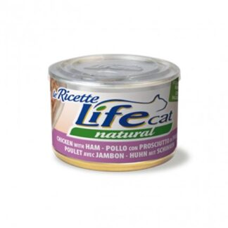 LIFEPETCARE GATTO LIFE CAT NATURAL LE RICETTE POLLO CON PROSCIUTTO DA 150 GR IN LATTINA