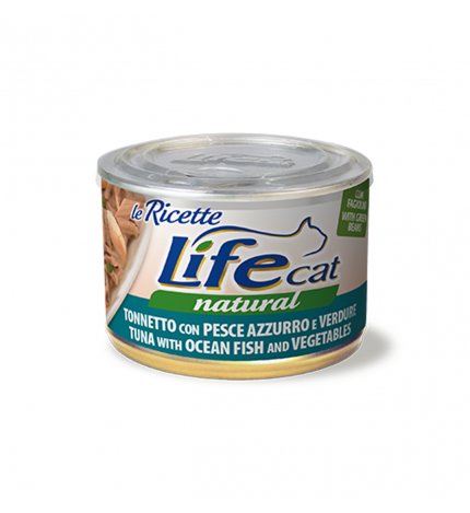 LIFEPETCARE GATTO LIFE CAT NATURAL LE RICETTE TONNETTO CON PESCE AZZURRO E VERDURE DA 150 GR IN LATTINA