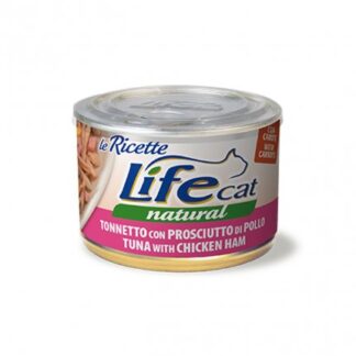LIFEPETCARE GATTO LIFE CAT NATURAL LE RICETTE TONNETTO CON PROSCIUTTO DI POLLO DA 150 GR IN LATTINA