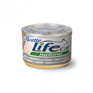 LIFEPETCARE GATTO LIFE CAT NATURAL LE RICETTE TONNO CON ALICETTE E SURIMI DA 150 GR IN LATTINA