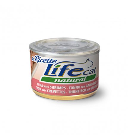 LIFEPETCARE GATTO LIFE CAT NATURAL LE RICETTE TONNO CON GAMBERETTI DA 150 GR IN LATTINA