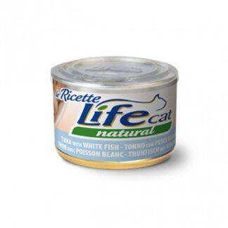 LIFEPETCARE GATTO LIFE CAT NATURAL LE RICETTE TONNO CON PESCE BIANCO DA 150 GR IN LATTINA