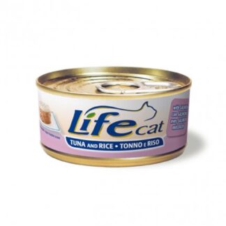 LIFEPETCARE GATTO LIFE CAT NATURAL TONNO CON RISO E SALMONE DA 170 GR IN LATTINA