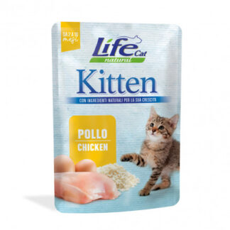 Lifepetcare gatto life cat natural per gattini kitten pollo da 70 gr in busta