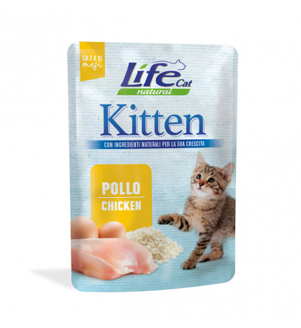 Lifepetcare gatto life cat natural per gattini kitten pollo da 70 gr in busta