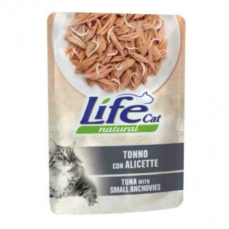 Lifepetcare gatto life cat natural tonno con alicette da 70 gr in busta