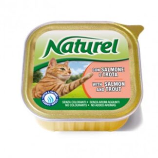 Lifepetcare gatto naturel cat al salmone con trota da 100 gr in vaschetta