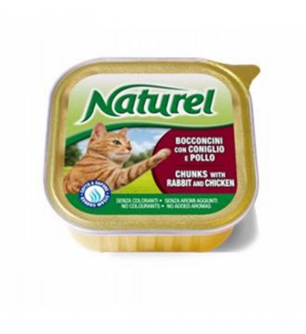 Lifepetcare gatto naturel cat bocconcini con coniglio e pollo da 100 gr in vaschetta