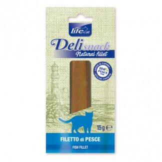 Lifepetcare gatto snack filetti bolliti al pesce da 15 gr