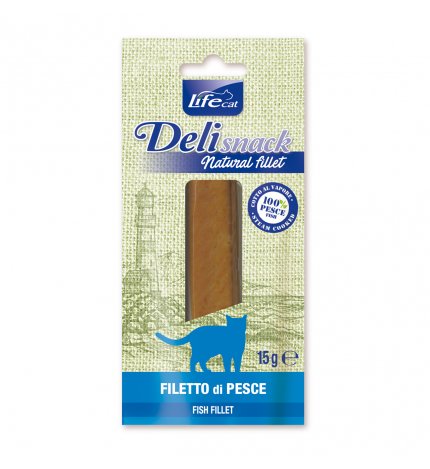 Lifepetcare gatto snack filetti bolliti al pesce da 15 gr