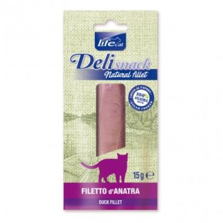 Lifepetcare gatto snack filetti bolliti all'anatra da 15 gr