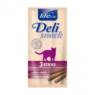LIFEPETCARE GATTO SNACK LIFE CAT DELI SNACK 3 STICKS AL POLLO E ANATRA 15 GR