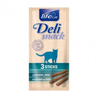 LIFEPETCARE GATTO SNACK LIFE CAT DELI SNACK 3 STICKS AL SALMONE E TROTA 15 GR