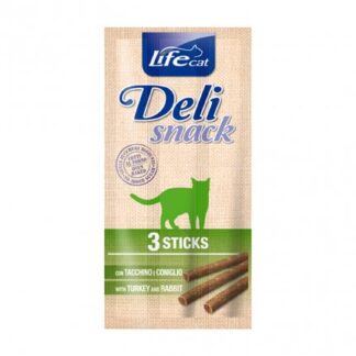 LIFEPETCARE GATTO SNACK LIFE CAT DELI SNACK 3 STICKS AL TACCHINO E CONIGLIO 15 GR