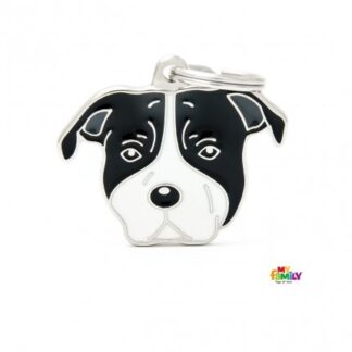 Medaglietta american staffordshire terrier bianco e nero