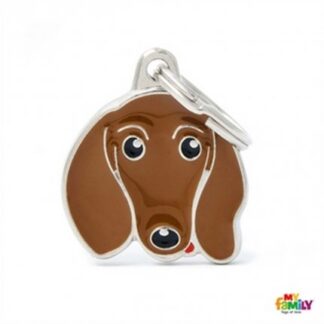 Medaglietta bassotto marrone
