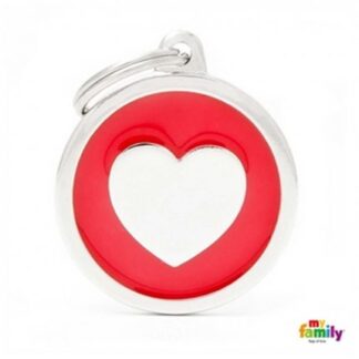 Medaglietta cerchio big rosso cuore