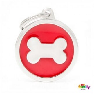 Medaglietta cerchio big rosso osso