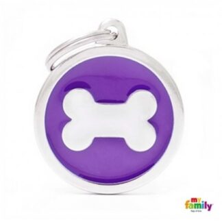 Medaglietta cerchio big viola osso