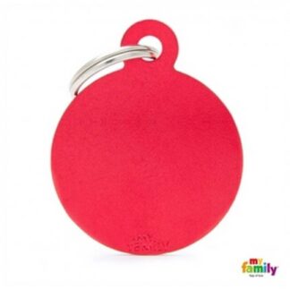 Medaglietta cerchio grande rosso alluminio