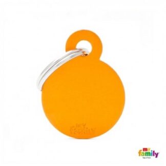 Medaglietta cerchio piccolo arancio alluminio