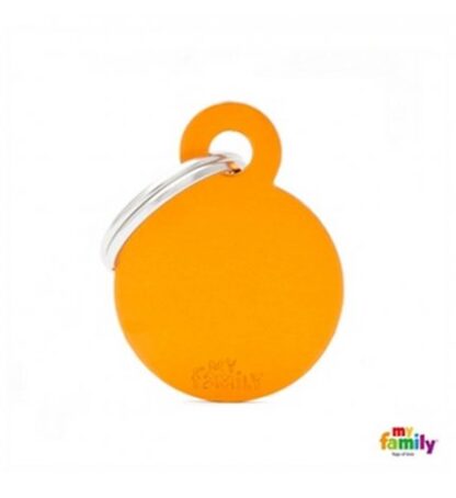 Medaglietta cerchio piccolo arancio alluminio