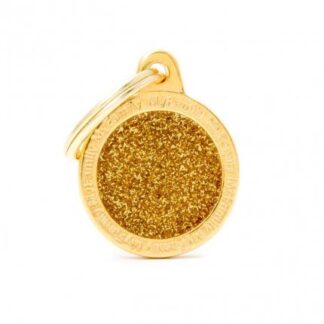 Medaglietta cerchio piccolo glitter oro