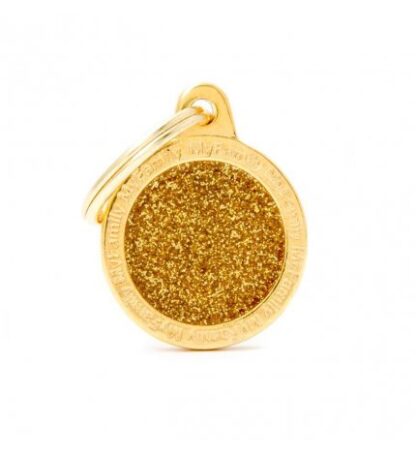 Medaglietta cerchio piccolo glitter oro
