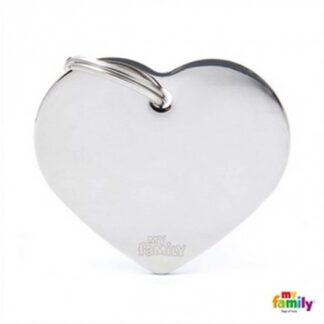 Medaglietta cuore grande cromato