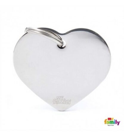 Medaglietta cuore grande cromato