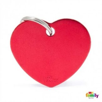 Medaglietta cuore grande rosso alluminio