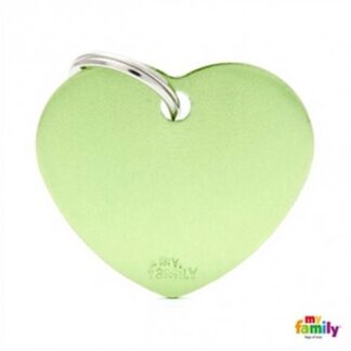 Medaglietta cuore grande verde alluminio