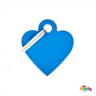 Medaglietta cuore piccolo blu alluminio