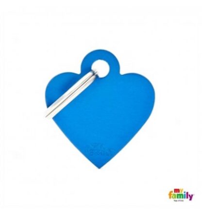 Medaglietta cuore piccolo blu alluminio