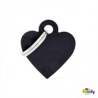 Medaglietta cuore piccolo nero alluminio