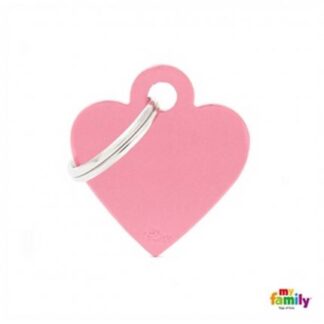Medaglietta cuore piccolo rosa alluminio