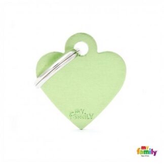 Medaglietta cuore piccolo verde alluminio