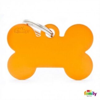 Medaglietta osso grande arancio alluminio