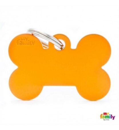 Medaglietta osso grande arancio alluminio