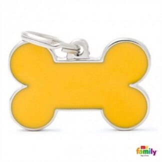 Medaglietta osso grande giallo