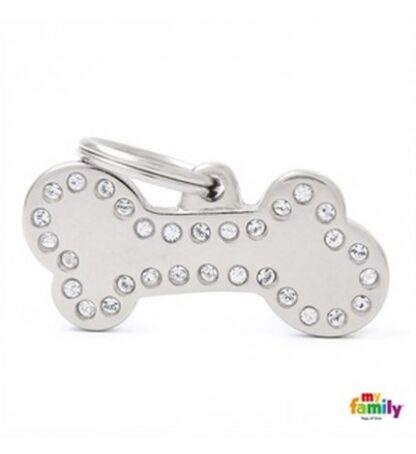 Medaglietta osso grande strass