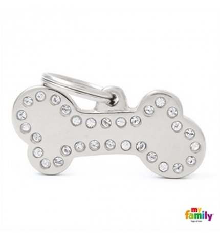 Medaglietta osso grande strass